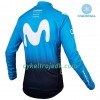 Cykeltøj Langærmet Vinter + Bib Cykelbukser 2019 Movistar Team N001